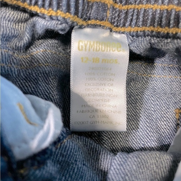 GYMBOREE Panda dark blue jeans with panda on front leg. Size 12-18 months. - Picture 6 of 7